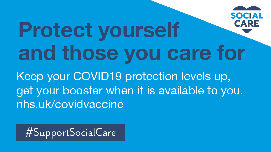 Make sure you get your latest COVID booster! Available to unpaid and family carers too. #covidjab #covidbooster #familycarers