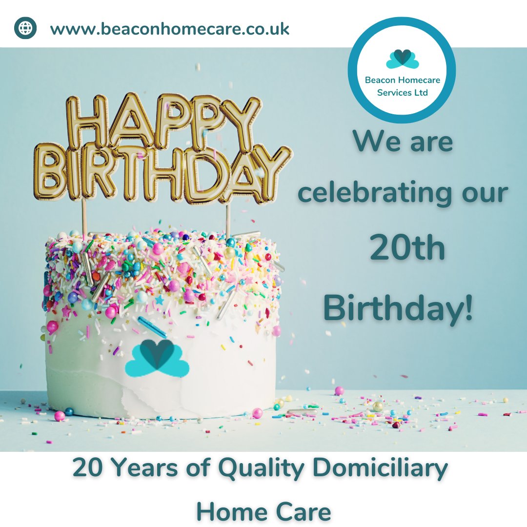 🎂🥳🎉

 Beacon Homecare are delighted to be celebrating our 20th birthday today– that’s 20 years of quality, specialised domiciliary home care services!

Thank you to all who have supported the business over the years and cheers to many more. 🥂

#happybirthday #20years #care