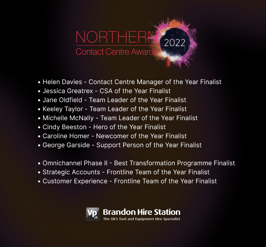 We're delighted to have been shortlisted as the finalists in 11 different categories at the Northern Contact Centre Awards this year! Well done to all the team, and a special mention to those who are up for an individual award 🥳 Best of luck!