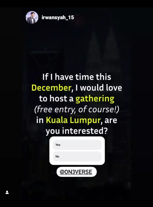 TheOn3verse's tweet photo. Definitely a YES 😁😁😁

#On3verse #Irwansyah #NFT #NFTcollectible #NFTcommunity #NFTlaunch #gathering #KualaLumpur https://t.co/dxI6dGa0N3