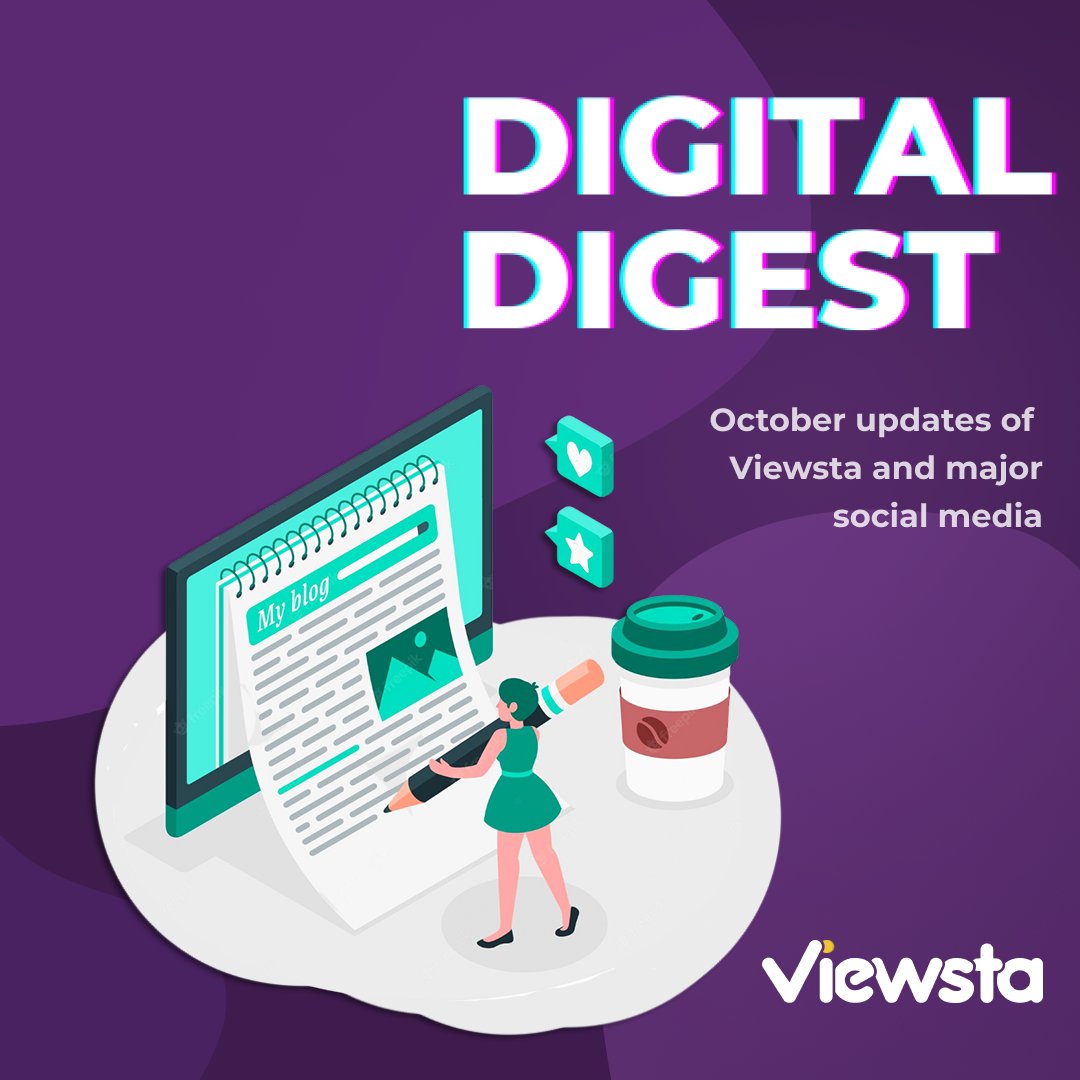 ViewstaS's tweet photo. Another month has passed and we prepared a new Digital Digest for you! Updates of Viewsta and major social media already in our new article: https://t.co/2QSXBqbKju https://t.co/21UOY16Z2K