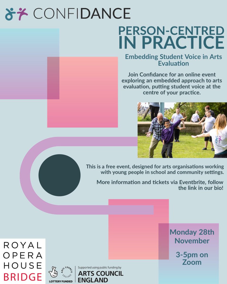 Join us for a free online event exploring an embedded approach to arts evaluation, putting student voice at the centre of your practice.

For more information and tickets follow the link in our bio ✨ 

Please share with anyone you think would be interested!
