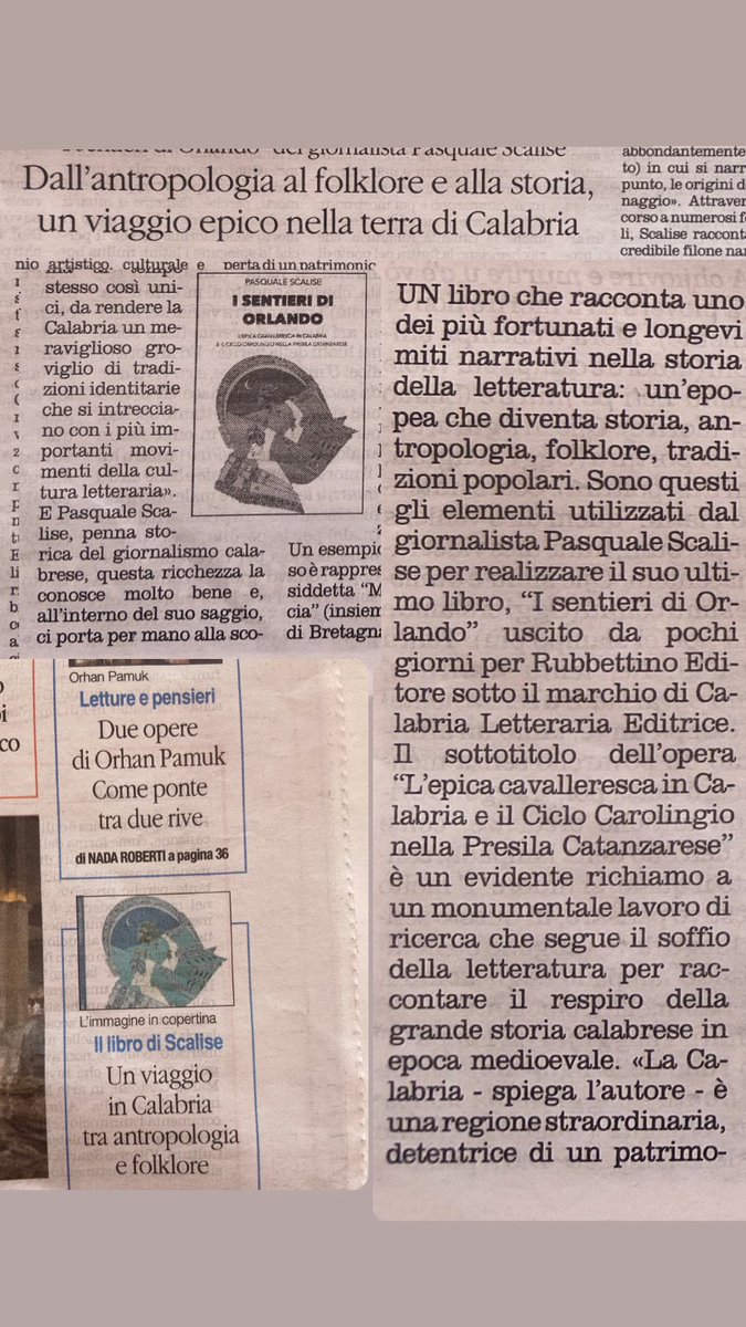 “Un monumentale lavoro di ricerca che segue il soffio della letteratura per raccontare il respiro dell’epoca medioevale in Calabria.
Una penna storica del giornalismo calabrese ci porta per mano alla scoperta di un patrimonio culturale unico”.

Prima Pagina su <a href="/ilquotidianoweb/">Quotidiano del Sud - Calabria</a>