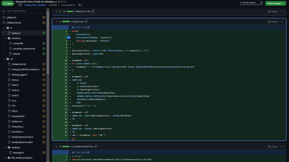 Microsoft's Port of #Zeek_IDS for Windows

Este es el Port de Microsoft y Adaptaciones de #Zeek para Windows.
Usando estos cambios, uno puede compilar Zeek de forma nativa en una máquina con Windows usando MSVC y luego ejecutar el ejecutable resultante.

github.com/zeek/zeek/pull…