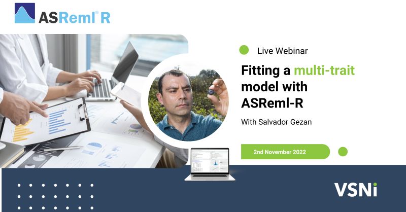 vsni's tweet photo. There is still time to register for today's #webinar, Fitting a multi-trait model with ASReml-R by @sagezan 

📍2 Nov 3PM London
📍Register: https://t.co/KIJmf11xeD

#statistics #datascience #RStats https://t.co/i2JRRO9sLJ