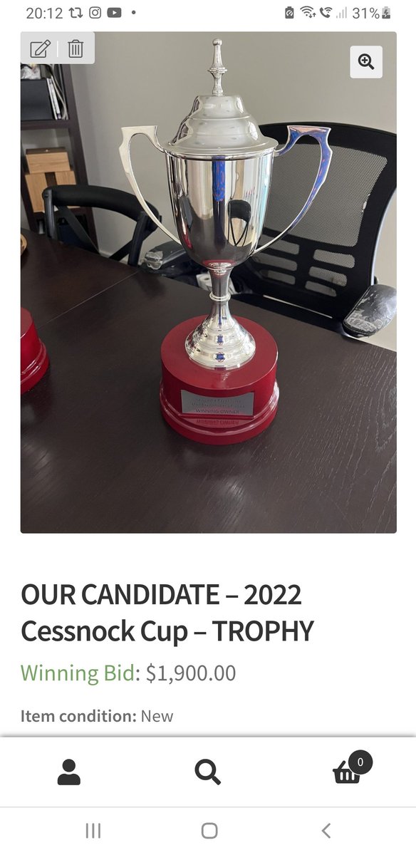 AuctionsTrophy's tweet photo. Congratulations to the owners of Our Candidate!

His Cessnock Cup sold for $1,900 to the lucky winning owner.

All proceeds get evenly divided to the ownership group so everyone wins!

Fairest way to split the 🏆

@Austbloodstock @newcastleraces_ @RacenetTweets @DamienRactliffe https://t.co/ekFKtFC972