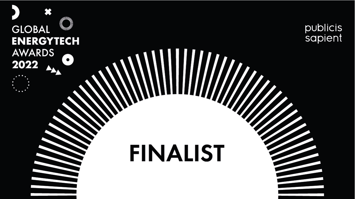 We're pleased to announce we are a FINALIST in the 2022 EnergyTech Awards hosted by <a href="/publicissapient/">Publicis Sapient</a> The virtual ceremony is on November 15th at 2:30pm GMT. 
For more information and to register, click here: publicissapient.com/industries/ene…