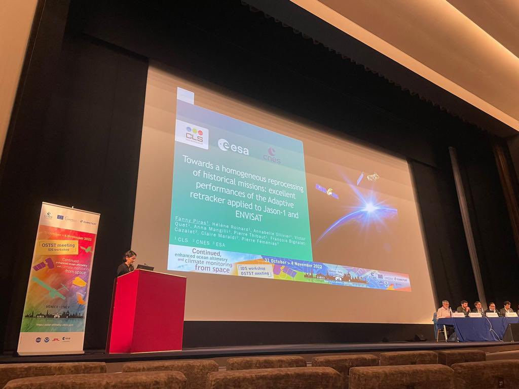FannyPiras's tweet photo. Very happy to be at #OSTST in Venice to present excellent performances of the Adaptive retracker on #ENVISAT and #Jason1 historical missions ! @CLS_Group @ESA_EO #FDR4ALT https://t.co/gkK2R7arzr