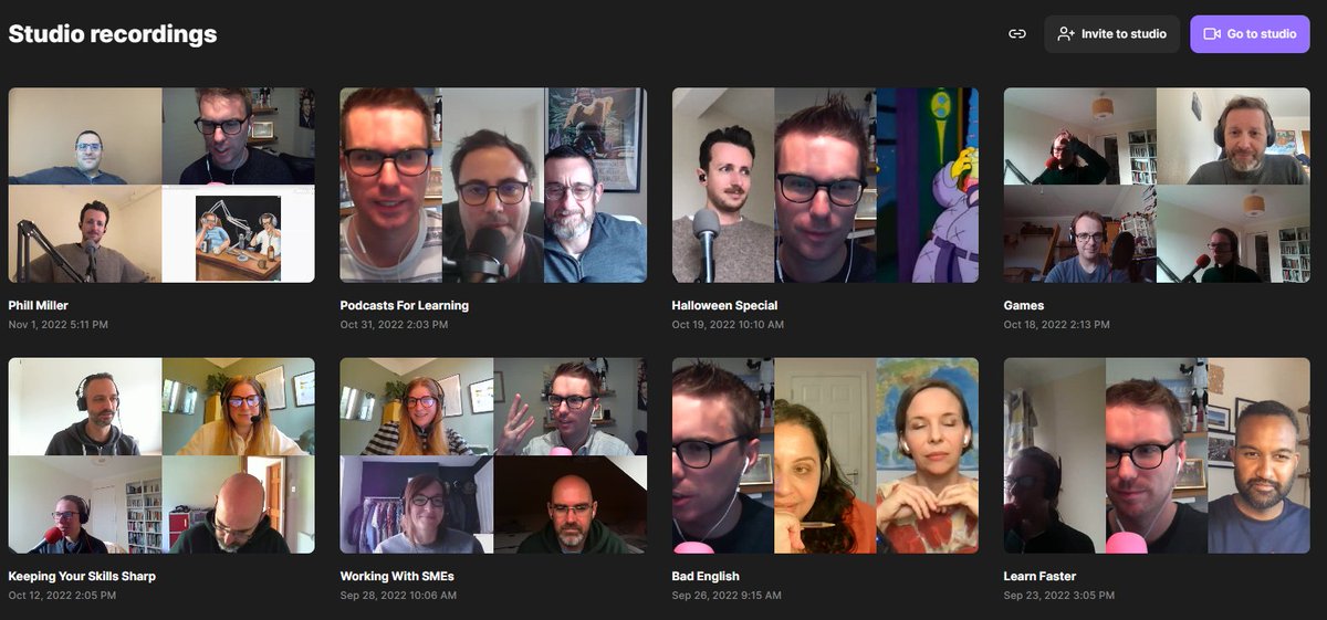 Thanks to everyone who's recorded here at the #MindToolsPodcast over the past couple of months! Looks like a fun time was had by all... 👀

If you know anyone who you think has an interesting take to share with the L&amp;D community, let me know!