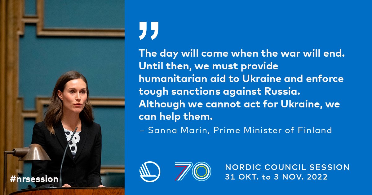 nordenen's tweet photo. An increased Nordic presence in NATO could pave the way for further Nordic co-operation.

The security situation was discussed at the summit between the Nordic Council &amp; the Nordic prime ministers at #nrsesson in Helsinki.

➡️More about the summit: https://t.co/pRwC6YNTPE #nrpol https://t.co/q3vnMoxsq1