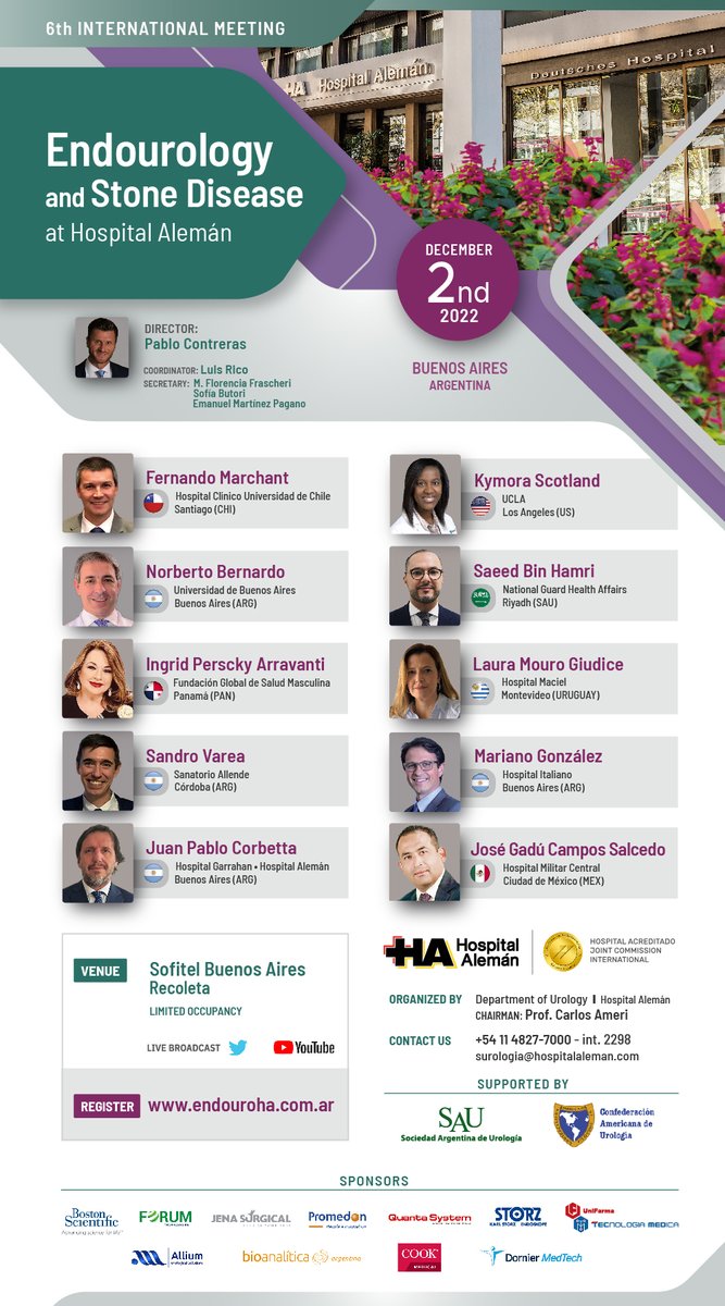 Pablo Contreras (@pabloncontreras) on Twitter photo Latinos Del Mundo🔥🔥🔥
2 de Dic🗓️#ENDOUROHA2022
150 asistentes de 15 países🌎🌍🌏
Increíble Networking
11 Empresas 🔝
14 Conferencias
5 Cirugías
2 Mesas de Debate
Cupos Limitados
NO TE LO PODES PERDER!!!
endouroha.com.ar
<a href="/SauUrologia/">Sociedad Argentina de Urología🇦🇷</a> <a href="/CAU_URO/">Confederación Americana de Urología (CAU)</a> <a href="/ResidentesCAU/">Oficina Residentes CAU</a> <a href="/Endo_Society/">Endourological Society</a> Latinos Del Mundo🔥🔥🔥
2 de Dic🗓️#ENDOUROHA2022
150 asistentes de 15 países🌎🌍🌏
Increíble Networking
11 Empresas 🔝
14 Conferencias
5 Cirugías
2 Mesas de Debate
Cupos Limitados
NO TE LO PODES PERDER!!!
endouroha.com.ar
<a href="/SauUrologia/">Sociedad Argentina de Urología🇦🇷</a> <a href="/CAU_URO/">Confederación Americana de Urología (CAU)</a> <a href="/ResidentesCAU/">Oficina Residentes CAU</a> <a href="/Endo_Society/">Endourological Society</a>