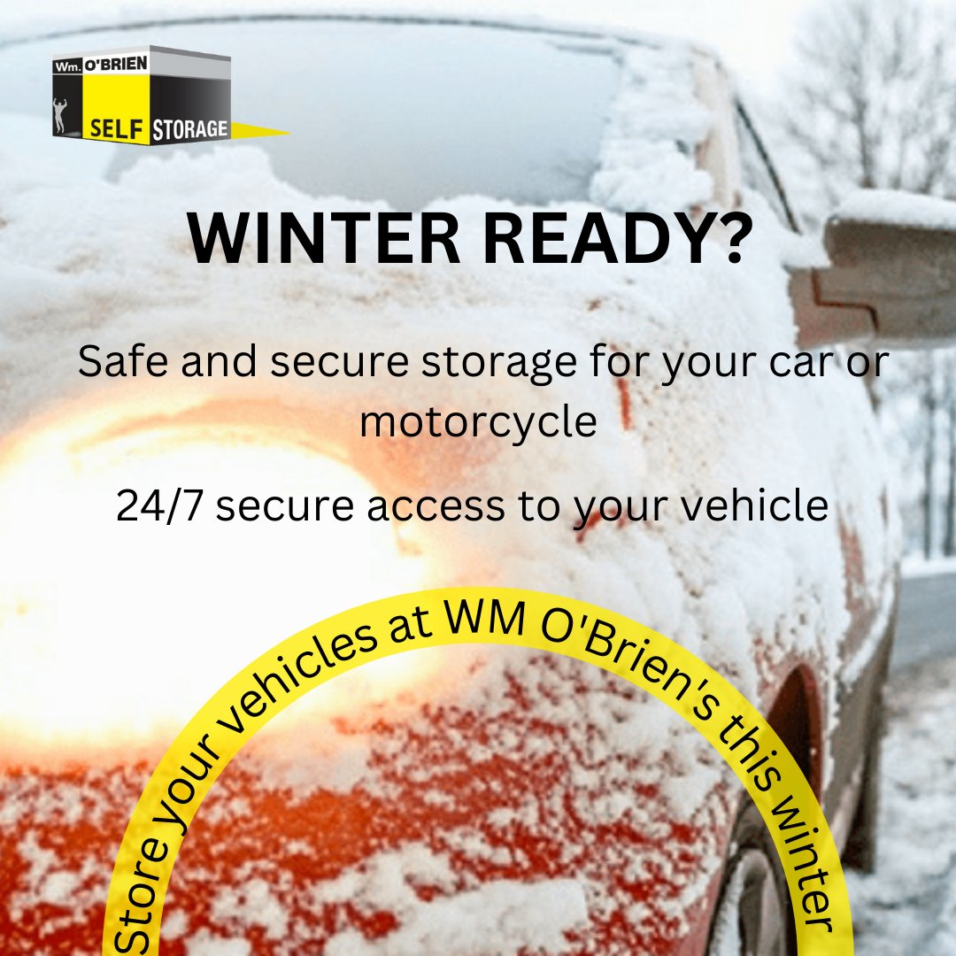 Leaving your beloved motorcycle or vintage car out in Ireland's extreme weather conditions can cause permanent damage.

Why not store it with Wm O'Brien during these winter months, safe secure and 24/7 access !! 😊

#vehiclestorage #motorcycle #carstorage #winterstorage