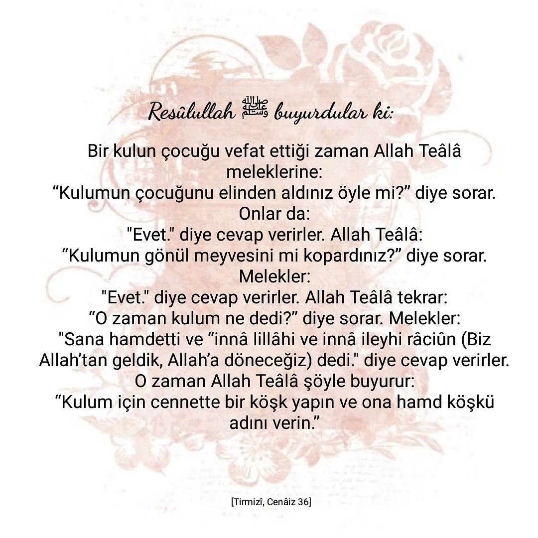 İNNA LİLLAHİ VE İNNA İLEYHİ RACİUN.
BİZ ALLAH DAN GELENE HAMD ETTİK.