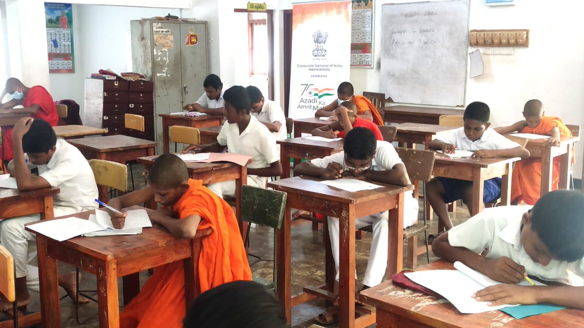 CgiHoc's tweet photo. As a part of #AzadiKaAmritMahotsav celebrations, CGI Hambantota today organized 'International Quiz Competition on #Buddhism &amp; Buddhist Heritage' at  Thissamaharama Rajamaha Viharaya in Southern Province,#SriLanka. 
#AmritMahotsav https://t.co/igMDAVEnaW