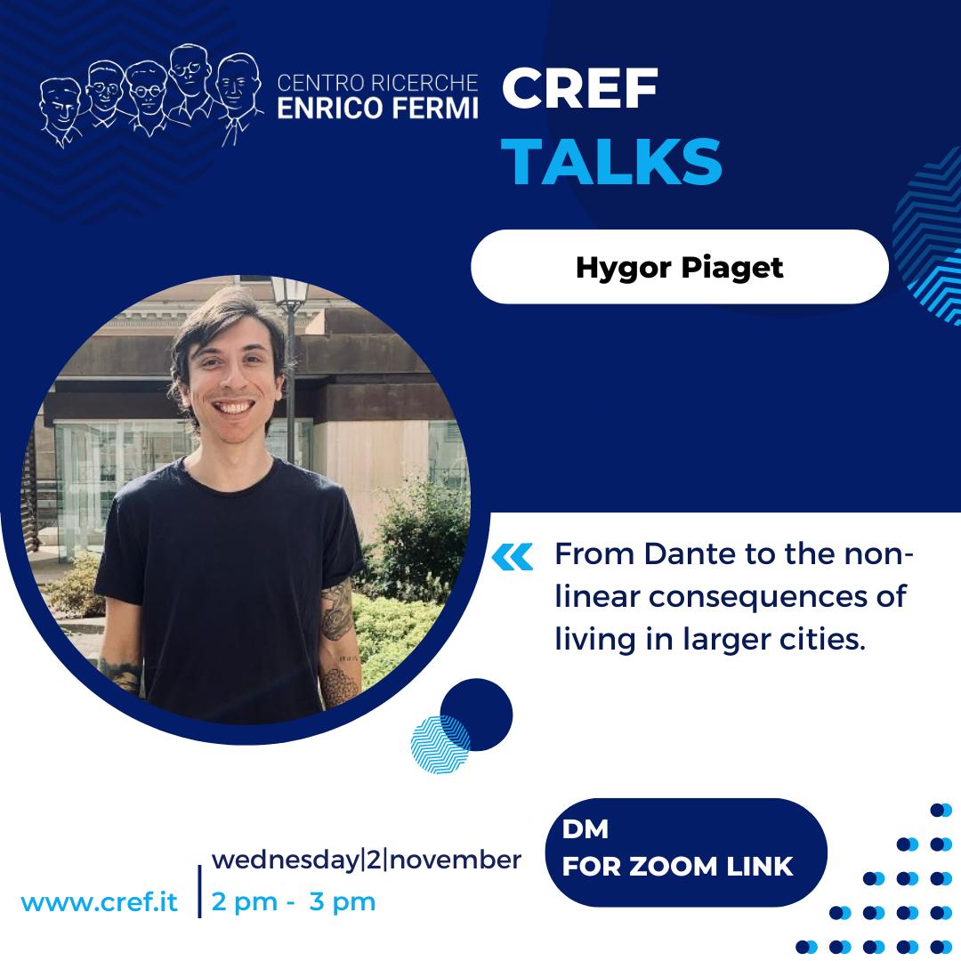 cref_official's tweet photo. #upcoming #today
An intriguing title for our seminar today. Hygor Piaget will talk about urban living, towns and Dante Alighieri. Don't miss out. Ask for the zoom link in DM @HygorPiaget 
#complexity #cities https://t.co/FmvSA06Msu