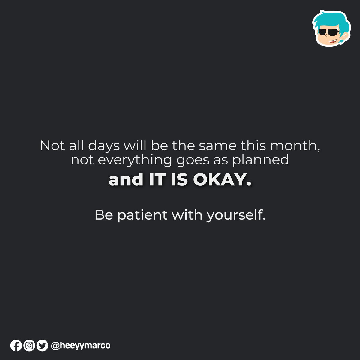 heeyymarco's tweet image. 𝘏𝘦𝘺 𝘵𝘩𝘦𝘳𝘦 𝘣𝘶𝘥𝘥𝘺!

Unsure of what 𝗡𝗼𝘃𝗲𝗺𝗯𝗲𝗿 has in store for you? Here are some tips on how we can ace November and just #𝐓𝐮𝐞𝐬𝐓𝐨𝐁𝐞𝐈𝐧𝐬𝐩𝐢𝐫𝐞𝐝 !

#HeyMarco
#HeyMarContent

𝙋𝙤𝙨𝙩 𝙞𝙣𝙨𝙥𝙞𝙧𝙚𝙙 𝙗𝙮 @𝙬𝙚𝙩𝙝𝙚𝙪𝙧𝙗𝙖𝙣 𝙞𝙣 𝙄𝙣𝙨𝙩𝙖𝙜𝙧𝙖𝙢