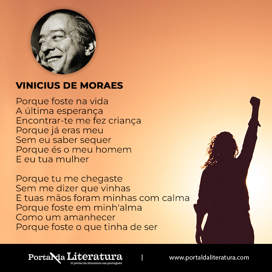 portaliteratura's tweet photo. Post do Mês:
Vinicius de Moraes
O Que Tinha de Ser
Ler mais: https://t.co/GNZWcd3fQN
#PortaldaLiteratura #ViniciusdeMoraes #tinha #ser #vida #mulher #homem #calma #alma #amanhecer #porque #foste #chegaste #frases #celebres #poema https://t.co/tMKl4ZKNLN