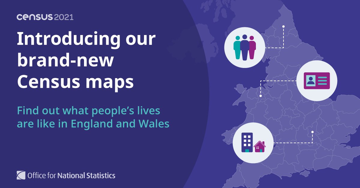 Ever wanted to find out more about where you live? 💭

Introducing our brand-new tool, Census maps 🗺

Using #Census2021 data, it allows you to search and compare local areas across England and Wales by different topics.

Explore today ➡️ ow.ly/oiEM50LrIyg