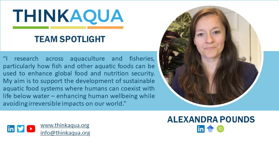 This week <a href="/PoundsAlexandra/">Alexandra Pounds</a> in the spotlight - our Research Lead focussing on how fish (and other aquatic animals) can be used to enhance global food and nutrition security. Recent paper: doi.org/10.3390/foods1… #aquaculture #fisheries #foodsystems