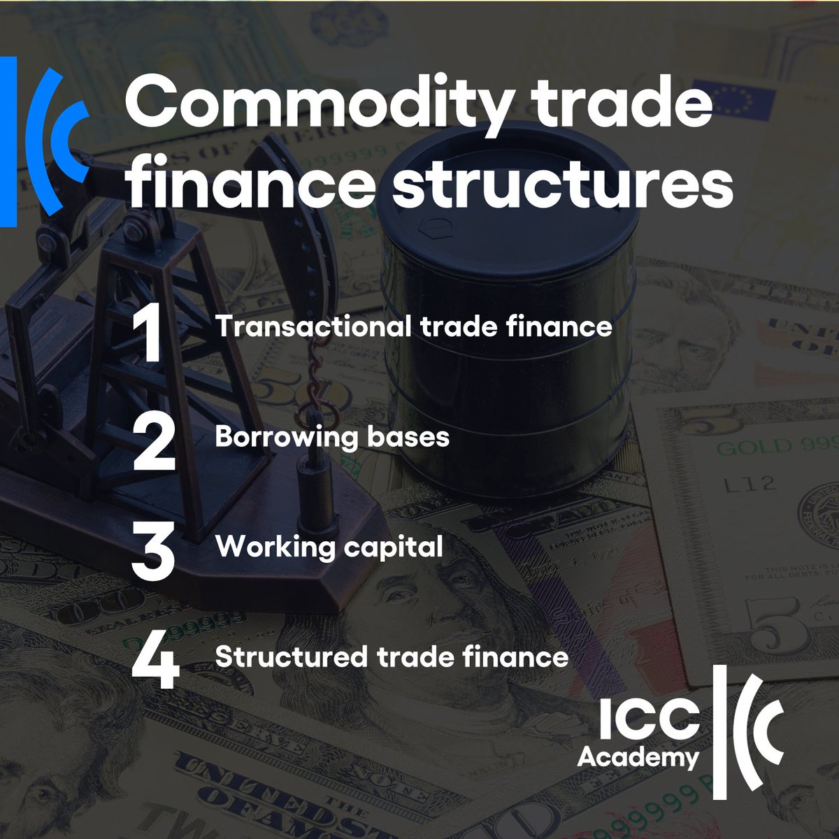 ICC Academy (@theiccacademy) on Twitter photo Commodity trade finance is the financing of the physical trade (purchase and sale) in commodities and may take the form of one of several different structures. Learn about each one in our introductory guide, written by Lynn Ng, Chair of <a href="/ICCBanking/">ICC Banking Commission</a>. icc.academy/commodity-trad… Commodity trade finance is the financing of the physical trade (purchase and sale) in commodities and may take the form of one of several different structures. Learn about each one in our introductory guide, written by Lynn Ng, Chair of <a href="/ICCBanking/">ICC Banking Commission</a>. icc.academy/commodity-trad…