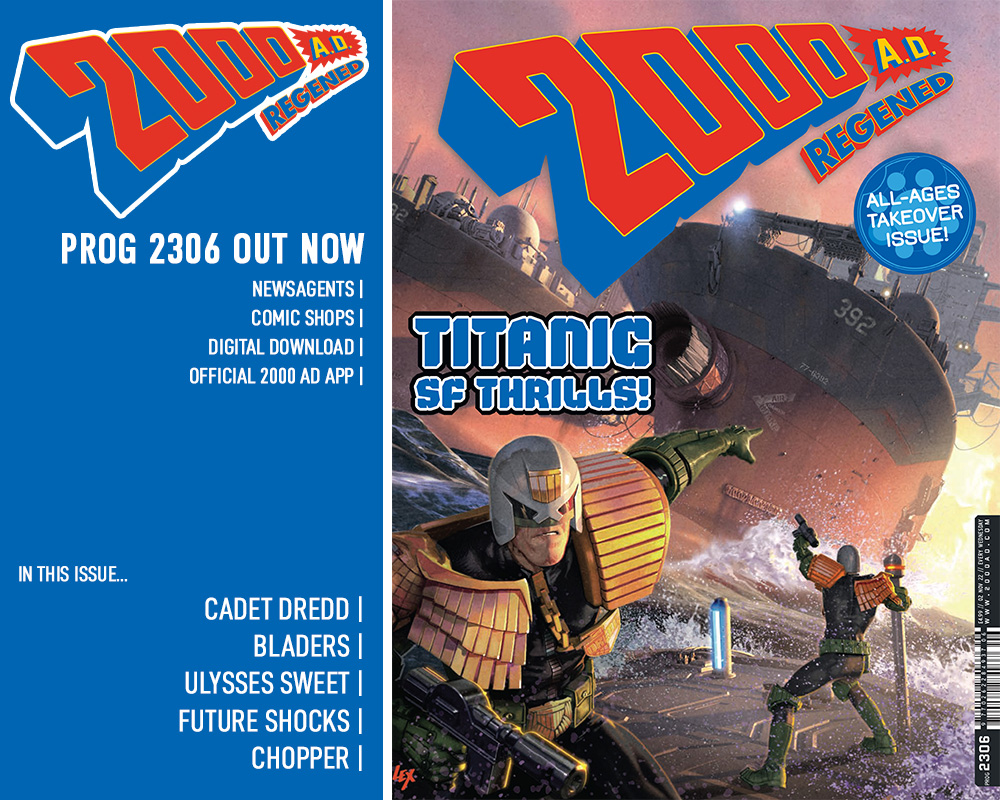 Attention, Earthlets – 2000 AD Prog 2306 is out now! It's the final Regened issue of this year, with FIVE mind-blowing Thrills crafted for all ages! Take a peek inside ➡️ bit.ly/3N2njXh Subscribe & get zarjaz free gifts ➡️ bit.ly/3qXUctS