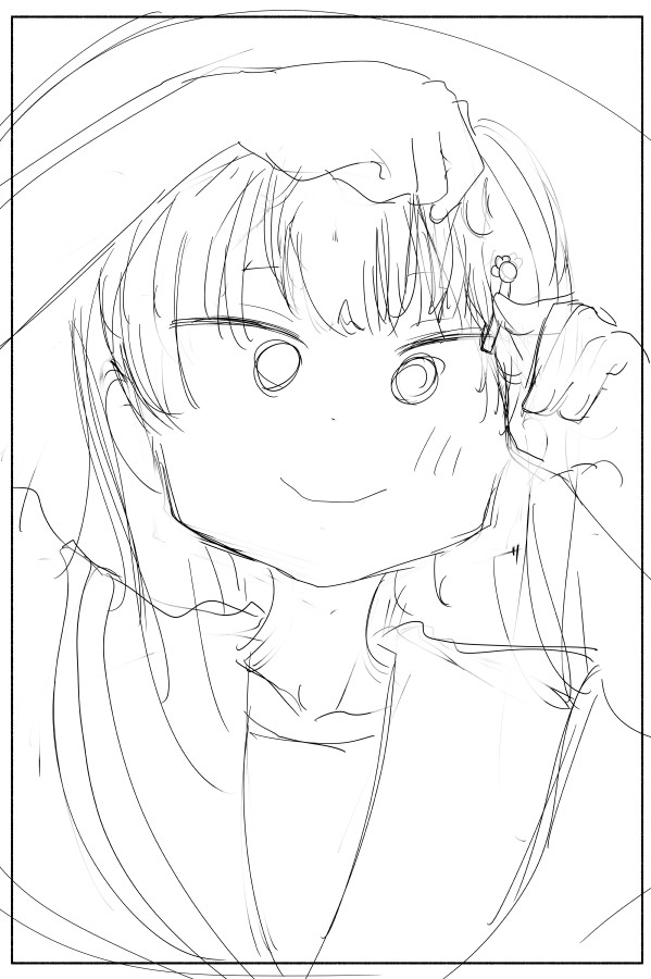 かわいくなりそうな予感がする下描きが描けたので見てください 