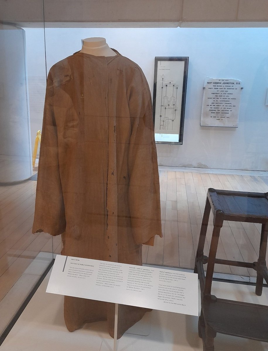 RuralUnease's tweet photo. Very exciting to see the sackcloth that was the inspiration for @florajowriter's #WhatYouCallFree during my recent visit to @NtlMuseumsScot in Edinburgh! Amazing to think it was worn by the real Jonet. https://t.co/AXxktZSGKe