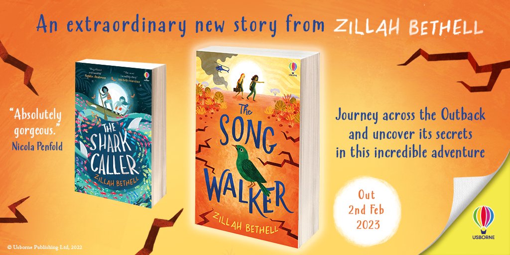 bookwormswales's tweet photo. Delighted to share the cover for #TheSongWalker, an extraordinary new adventure from @ZillahBethell.
The Song Walker is an incredible story of friendship, discovery and courage set in the Australian Outback, out next February from @usborne
Cover illustrations by Saara Söderlund. https://t.co/pdtFL9oAJy