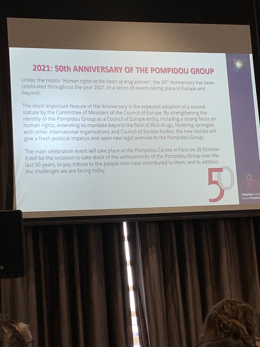 Delighted to be attending the #nationaldrugsforum and hearing about the 50th anniversary of the #pompidougroup and the focus on #humanrights