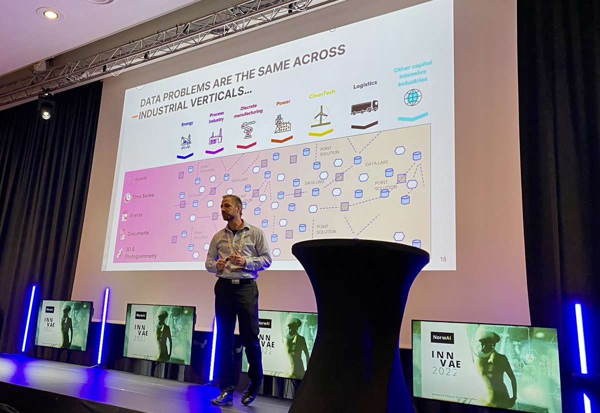 Industry Excellence II at #NorwAIInnovate2022: Johan Dahl of <a href="/CogniteData/">Cognite</a> talks about the role of data in various industrial applications and how to address challenges like scalability and contextualization. <a href="/SFI_NorwAI/">Norwegian Research Center for AI Innovation</a>