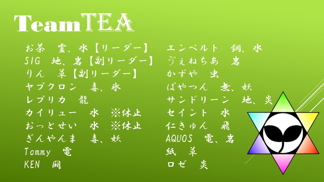 Team Teaポケモン統一チーム Teamtea16 Twitter