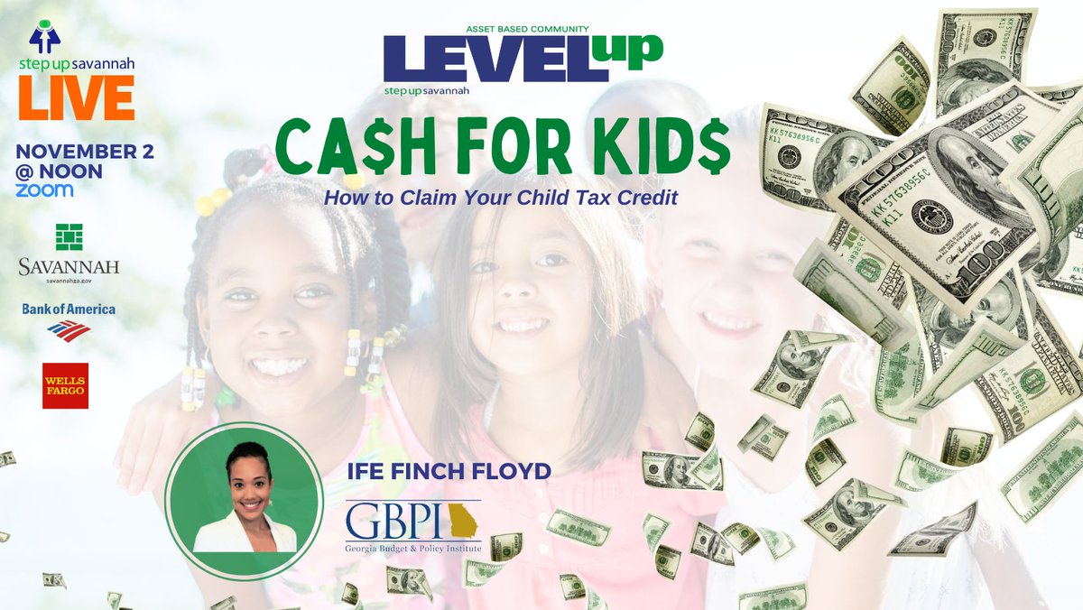 StepUpSavannah's tweet photo. Tune in to the @StepUpSavannah Facebook Page at noon! Thank you @CityofSavannah, @BankofAmerica, and @WellsFargo for sponsoring this event. #GetCTCGA #StepUpLIVE #StepUpTogether #financialliteracy #economicmobilitylliteracy #economicmobility https://t.co/v76lTMZP3i