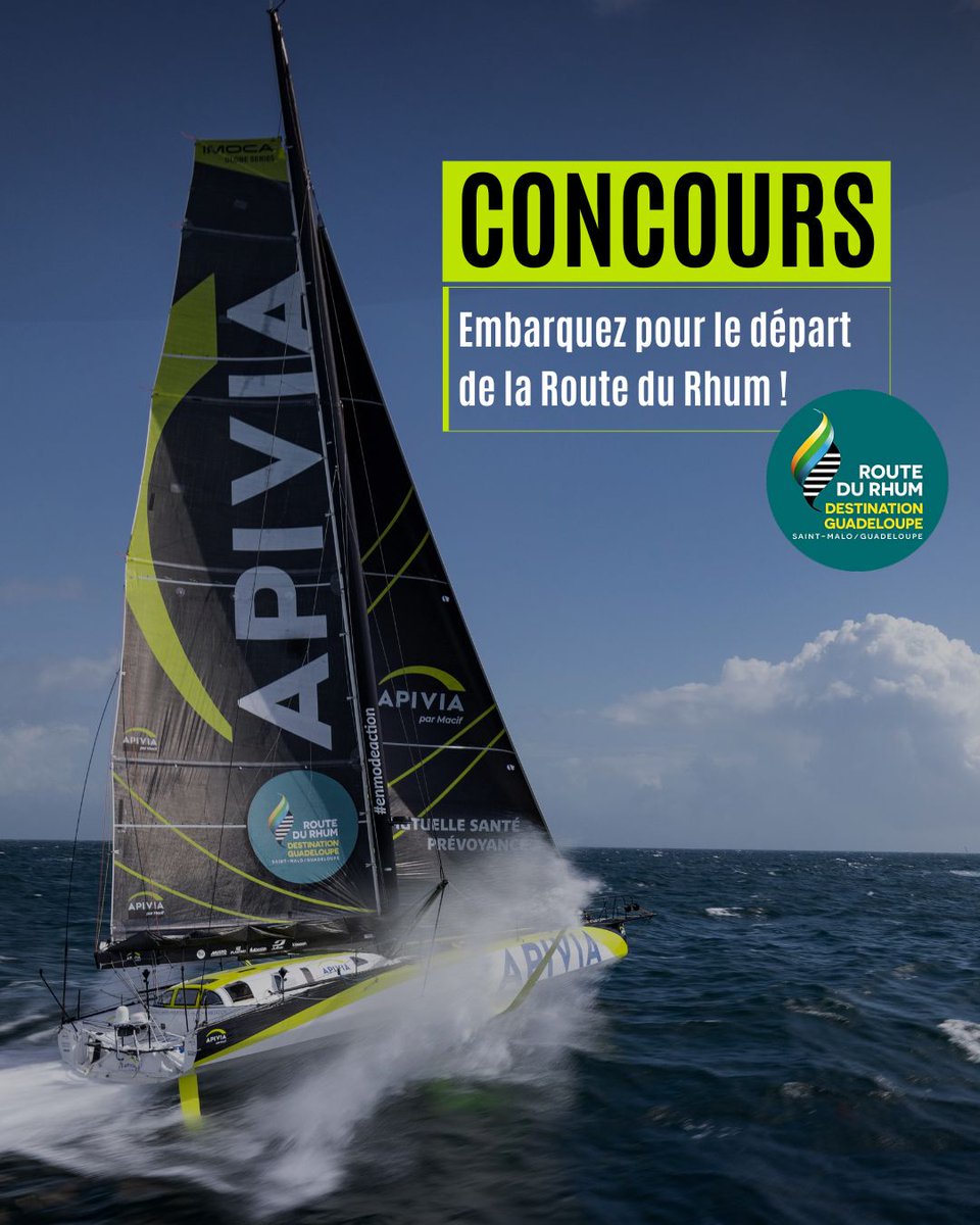 ImocaMacif's tweet photo. [⭐️CONCOURS] - Embarquez pour vivre LE plus grand moment de l’année ! 
Nous vous proposons de vivre le départ de la @RouteDuRhum à bord de la vedette @Apivia_
Pour participer :
👉🏼 Être disponible dimanche à #SaintMalo,
👉🏼 Retweeter ce post
🤞🏽 Résultats vendredi à 12h 🍀 https://t.co/Wb0HbNlyH0