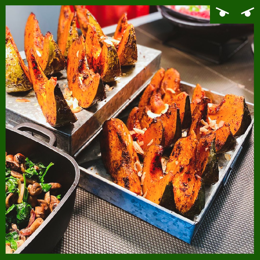 angrymonkUK's tweet photo. We always love to see how our partner chefs use surplus produce in their kitchens, and this week Chef @Sagar_Desai of #WilsonVale prepared a spook-tacular Halloween spread!

Menu highlights:
🎃 Roast crown prince pumpkin 
🥒 Stuffed courgette
🍆 Roast aubergine https://t.co/6V2qmL1r96