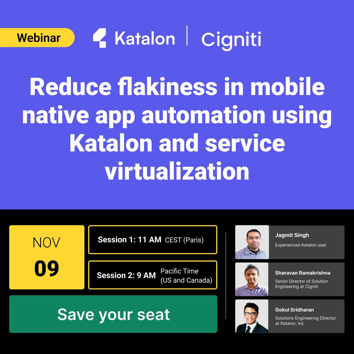 KatalonPlatform's tweet image. Do flaky tests diminish your confidence in delivering native mobile apps? Join our webinar to learn how to use service virtualization in native app automation to reduce flakiness.

Session 1: hubs.la/Q01rd6Fd0
Session 2: hubs.la/Q01rd8nw0

#Katalon #appautomation