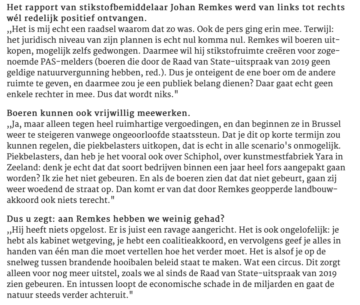 KustawBessems's tweet photo. Als iemand steeds rechtszaken wint, zoals klimaatactivist Johan Vollenbroek vandaag weer (zie https://t.co/fFUflGq9aV) , is het wel nuttig om te lezen wat hij zegt. Met name over de zo gevierde Remkes (uit het AD van gisteren, hele interview hier https://t.co/50MPhsaImg). https://t.co/rGUZ18CjgQ