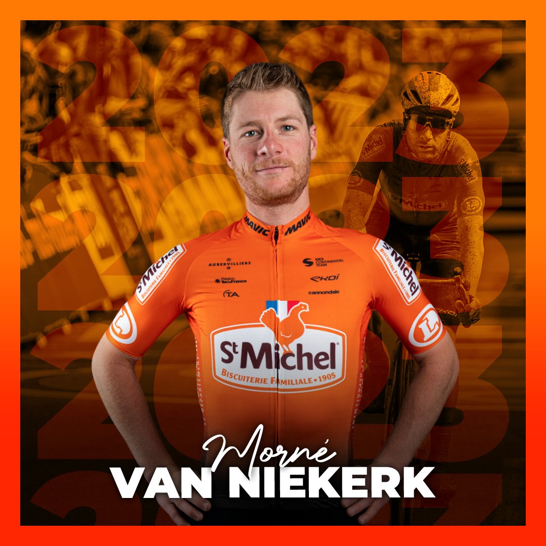 St Michel - PREFERENCE HOME - Auber93 🍩 (@auber93cyclisme) on Twitter photo Morné 🤜🤛 St Michel - Auber93
🎙 <a href="/Morras15/">Morne van Niekerk</a> : « En 2023 je veux transformer les "presque" en victoires. Les DS et les gars m'ont fait confiance cette année. La saison prochaine, je veux continuer à être présent à l'avant. Et avec l'équipe qu'on aura, je ne serai pas le seul ! » Morné 🤜🤛 St Michel - Auber93
🎙 <a href="/Morras15/">Morne van Niekerk</a> : « En 2023 je veux transformer les "presque" en victoires. Les DS et les gars m'ont fait confiance cette année. La saison prochaine, je veux continuer à être présent à l'avant. Et avec l'équipe qu'on aura, je ne serai pas le seul ! »