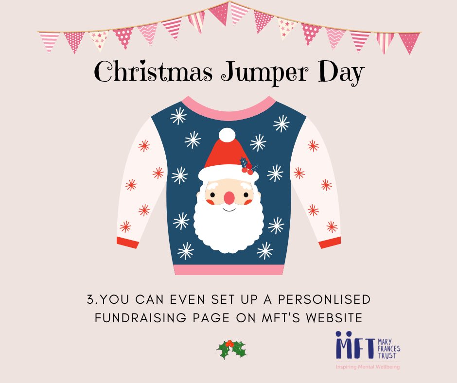 Are you going to get involved in our Christmas Jumper Fundraising Day this year? It’s easy peasy:
1. Choose a date in December
2. Ask your colleagues, students or friends to get involved 
3. Fundraise on the day or set up a fundraising page on our website.