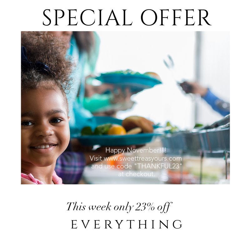 SweetTreasYours's tweet image. It's November and time to find some extra special gifts!!! Looking for uniquely personalized items?  Visit sweettreasyours.com for your next gift.

Use code THANKFUL23 at checkout for 23% off this week only.

#SweetTreasYours #thankful #November #shopsmall #fall