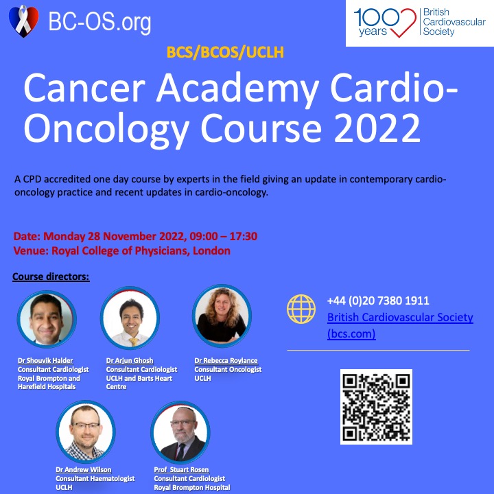 British Cardiovascular Society (@britishcardioso) on Twitter photo Learn about Cardio-Oncology from experts in the field.
Monday 28th Nov, 2022 at <a href="/RCPhysicians/">Royal College of Physicians</a> London
Sign up below!
bcs.com/education/BCOS…
<a href="/ShouvikHaldar/">Shouvik Haldar</a> <a href="/TheBJCA/">BJCA 📊</a> <a href="/CardioOncCOIN/">Cardiology Oncology Innovation Network (COIN)</a> <a href="/ICOSociety/">International Cardio-Oncology Society</a> <a href="/ahmed_adlan/">Ahmed Adlan</a> <a href="/sohaibnazir/">Sohaib Nazir</a> <a href="/ShaziaTHussain1/">Shazia T Hussain</a> <a href="/sado_dan/">Dan Sado</a> #CardioTwitter #medtwitter Learn about Cardio-Oncology from experts in the field.
Monday 28th Nov, 2022 at <a href="/RCPhysicians/">Royal College of Physicians</a> London
Sign up below!
bcs.com/education/BCOS…
<a href="/ShouvikHaldar/">Shouvik Haldar</a> <a href="/TheBJCA/">BJCA 📊</a> <a href="/CardioOncCOIN/">Cardiology Oncology Innovation Network (COIN)</a> <a href="/ICOSociety/">International Cardio-Oncology Society</a> <a href="/ahmed_adlan/">Ahmed Adlan</a> <a href="/sohaibnazir/">Sohaib Nazir</a> <a href="/ShaziaTHussain1/">Shazia T Hussain</a> <a href="/sado_dan/">Dan Sado</a> #CardioTwitter #medtwitter