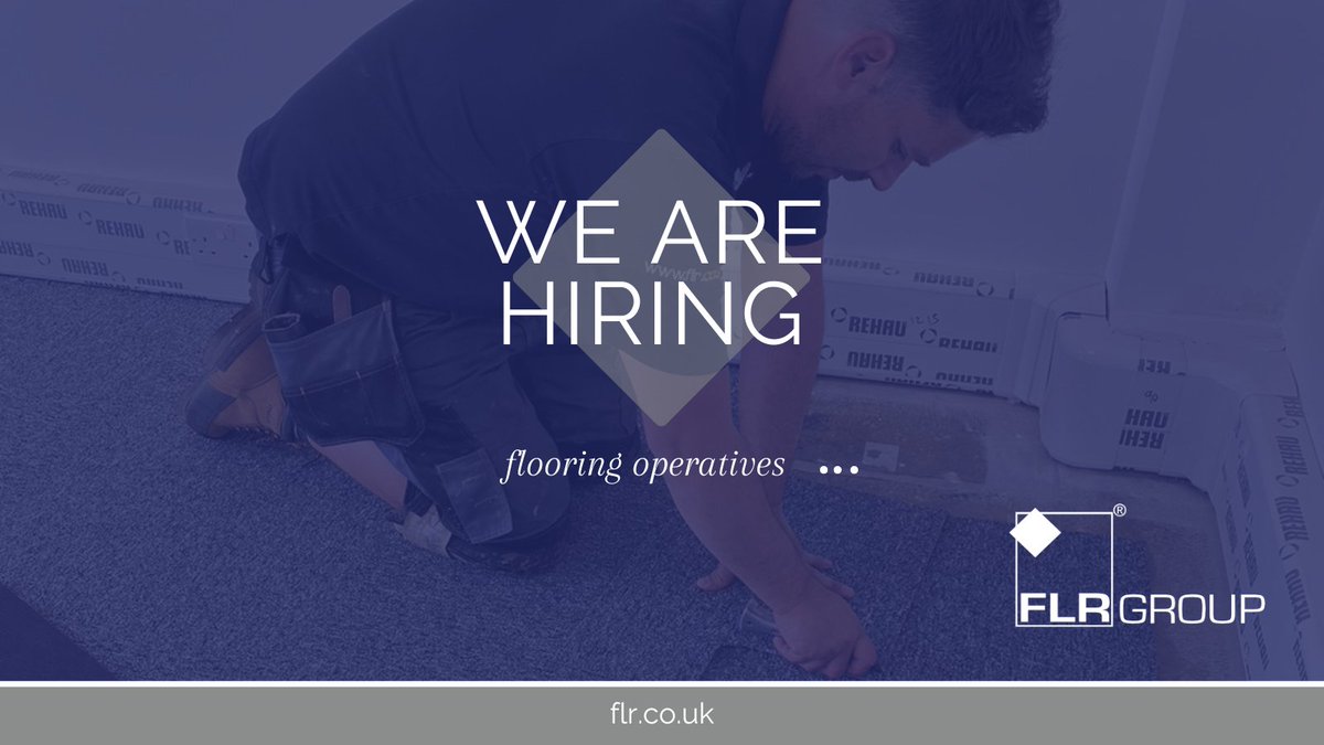 FLRGROUP's tweet photo. Due to new business we are recruiting flooring operatives to join our team. If you can fit vinyl (cap and cove), carpet, carpet tiles &amp; LVT we want to hear from you. https://t.co/INPOzkmfXs
#jobs #nowhiring #employment #hiringnow #applynow #flooringjobs https://t.co/7aztLALPeX