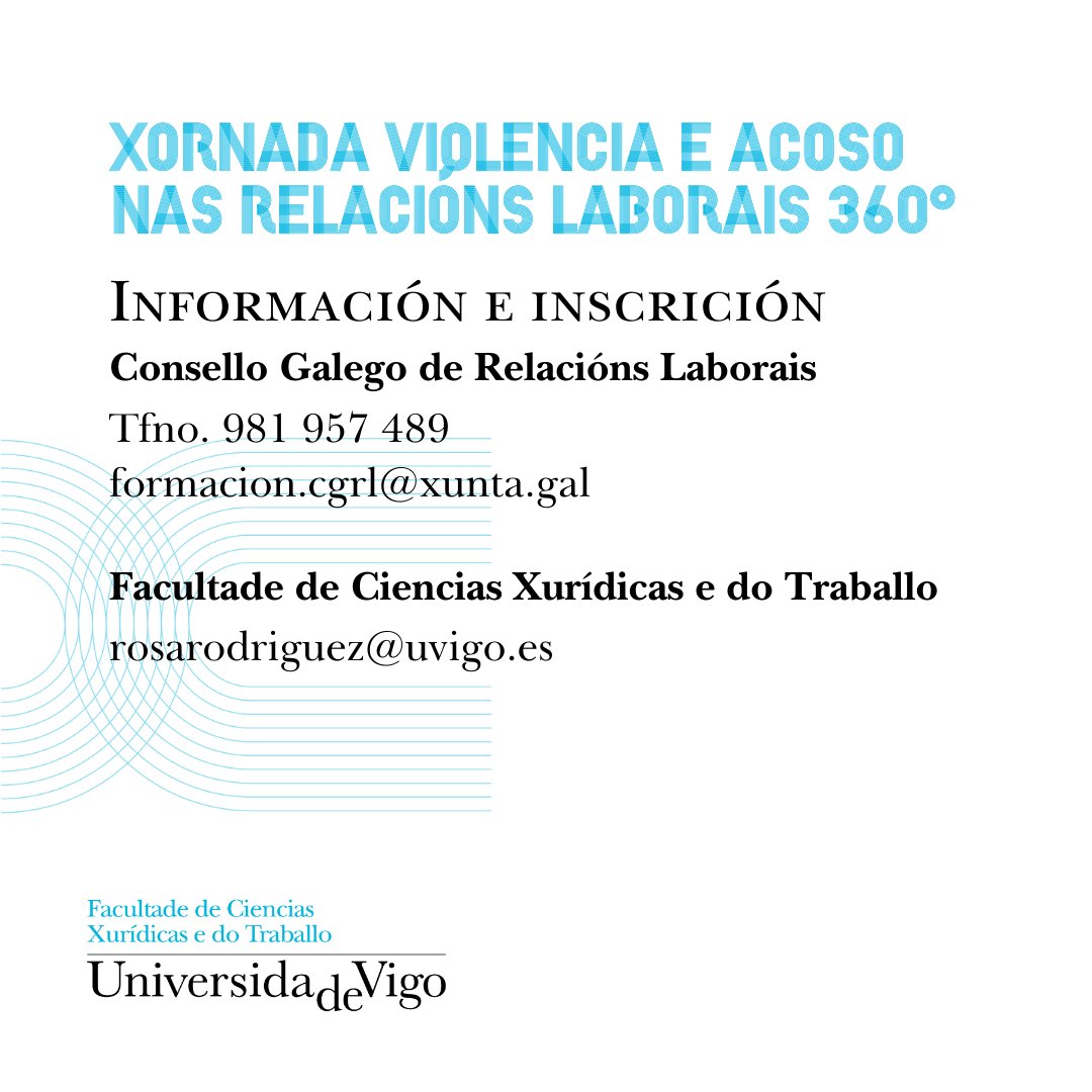 <a href="/cgrrll/">cgrl</a> <a href="/uvigo/">Universidade de Vigo</a> 👉Durante a xornada intervirán profesionais das #RRLL que repasarán os coñecementos e a sensibilización colectiva que aseguran o cumprimento do «Protocolo contra o acoso sexual e laboral por razón de sexo e identidade nos centros de traballo».

#VivoUVigo #RRHH #acosolaboral