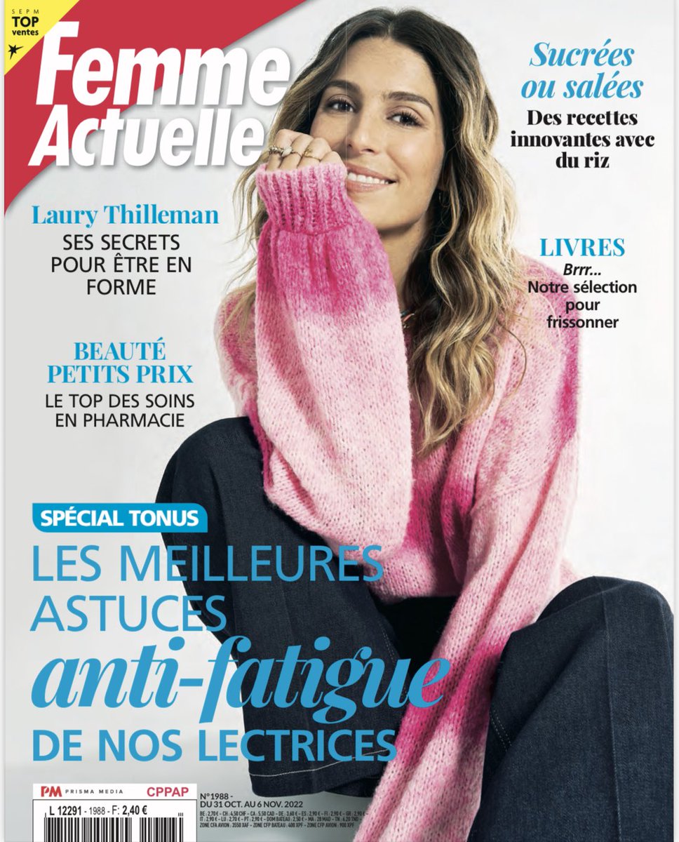 Poulmaire_AF's tweet photo. COVER GIRL ✨
@LauryThilleman en couverture du @femmeactuelle cette semaine ! 
Découvrez son interview bien-être ☺️ https://t.co/nWBBpIDmzF
