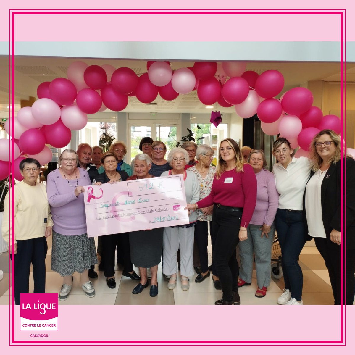 LigueCancer14's tweet photo. [Remise Octobre rose]
🎀🎀🎀
Suite à leur mobilisation durant tout le mois d'octobre, nous avons eu le plaisir de recevoir un chèque de 512€ du Domitys de Courseulles-sur-mer. 

Un grand merci à toute l'équipe et aux résidents pour leur engagement 👏 https://t.co/kbCos0mdYh