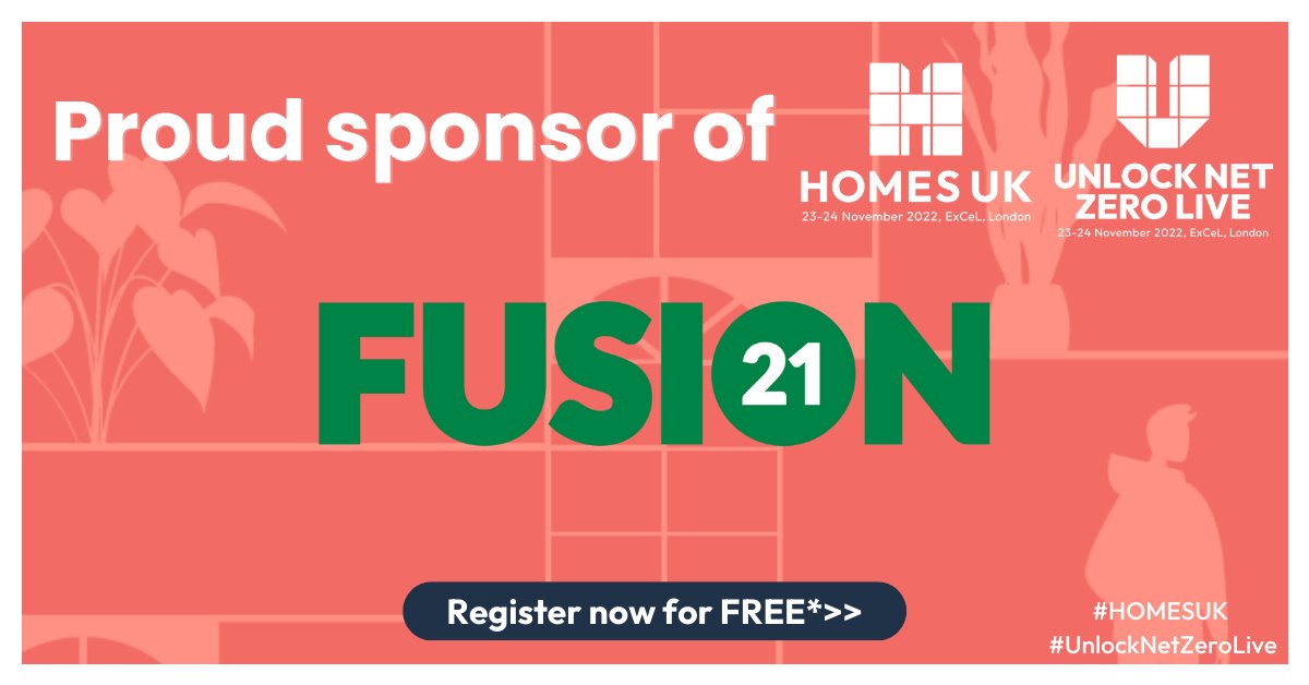 We are delighted to have @Fusion21SocEnt on board for HOMES UK and Unlock Net Zero Live this November!

Register now >> ow.ly/K1Ze50LnPg8

#HOMESUK #UnlockNetZeroLive