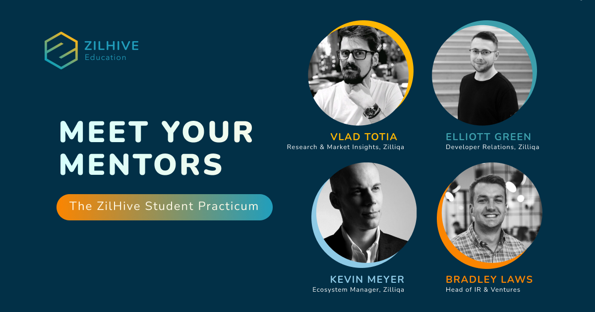 zilhive's tweet photo. Meet your #ZILHiveStudentPracticum mentors🌟Been on the hunt for some 1:1 guidance? @Zilliqa’s Vlad, Elliot, Kevin and Bradley have your back.
📅 Part-Time for 5 weeks, Starting 5 Dec.
Apply for your limited slot by 25 Nov at https://t.co/WObSQXevMd https://t.co/KiwYstblDA