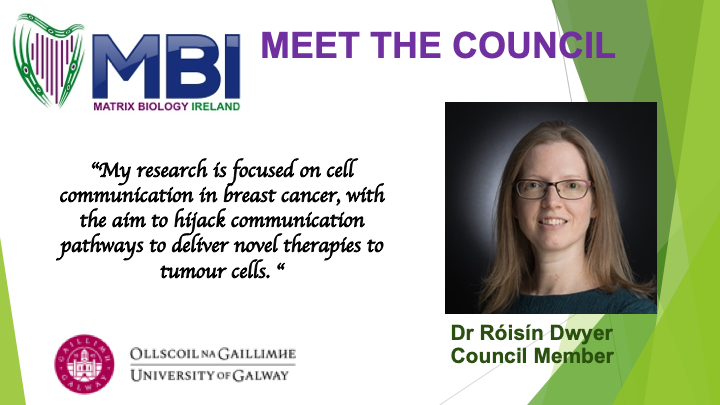 Matrix Biology IRL (@mbireland) on Twitter photo Today for the 8th week of our "Meet the council" series we meet:
Dr Róisín Dwyer (<a href="/DwyerLab/">Dr Róisín Dwyer</a>) !
Róisín is a <a href="/uniofgalway/">Ollscoil na Gaillimhe | University of Galway</a> Associate Professor in Translational Science in the <a href="/GalwayCMNHS/">University of Galway CMNHS</a> and Principal Investigator in @remedinuig
Want to know more about her research ? 👇👇👇 Today for the 8th week of our "Meet the council" series we meet:
Dr Róisín Dwyer (<a href="/DwyerLab/">Dr Róisín Dwyer</a>) !
Róisín is a <a href="/uniofgalway/">Ollscoil na Gaillimhe | University of Galway</a> Associate Professor in Translational Science in the <a href="/GalwayCMNHS/">University of Galway CMNHS</a> and Principal Investigator in @remedinuig
Want to know more about her research ? 👇👇👇