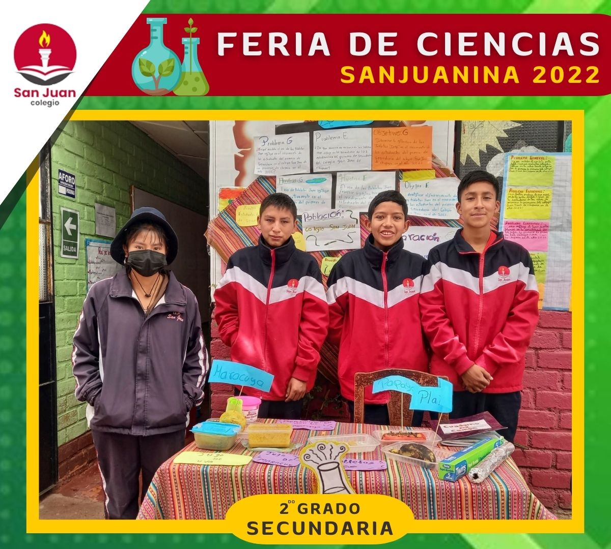 SChupaca's tweet photo. 🔴 FERIA DE CIENCIAS SANJUANINA 2022
✔️ PROYECTOS DE INVESTIGACIÓN 🧪

👉 "PRODUCTOS NATURALES HECHOS A BASE DE CHÍA" 👨‍🏫 👩‍🏫

#colegiosanjuanchupaca #Chupaca #FERIADECIENCIAS2022 #clasesdenatacion #MatriculasAbiertas #matricula2023 #talleressanjuaninos https://t.co/JrKv1rVphl