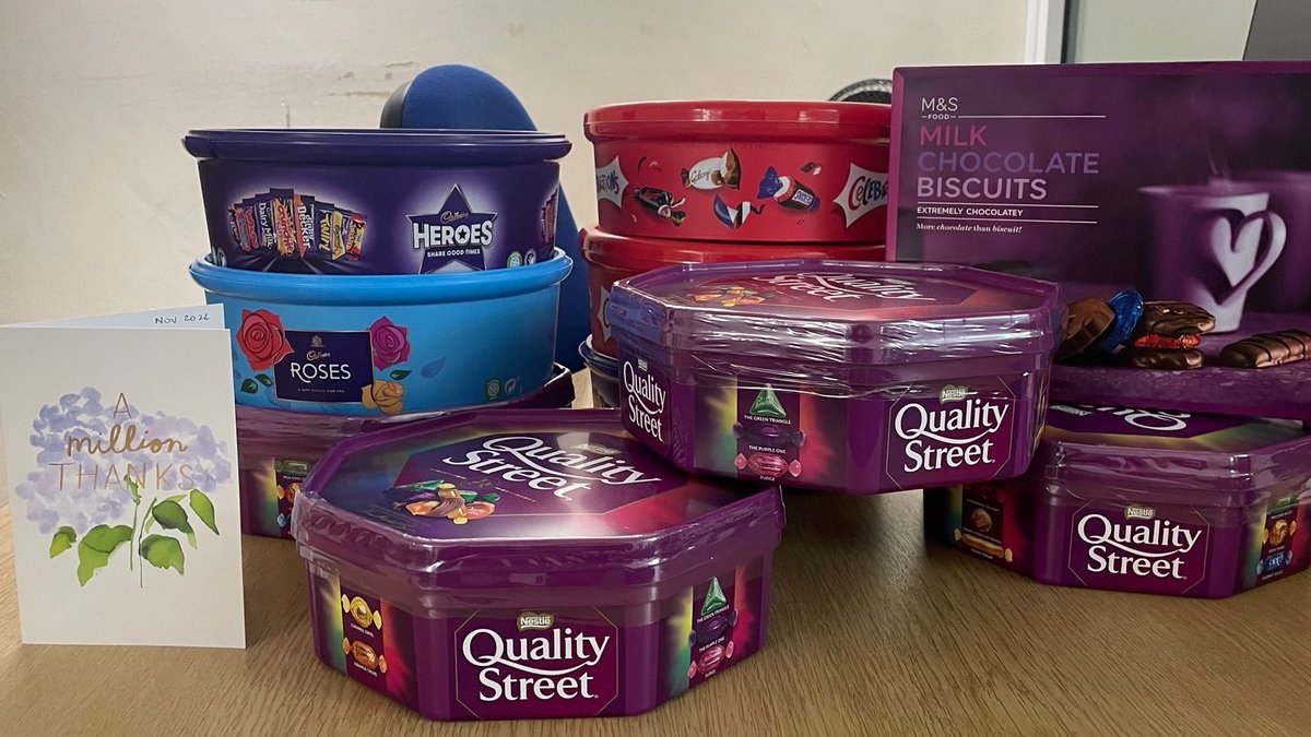 Becky, our manager, arrived in work this AM &amp; was greeted by <a href="/uhppharmacy/">University Hospitals Plymouth Pharmacy Department</a> with chocolates &amp; card for the #AwesomeOrangeArmy Active Response volunteers to say thank you 😍 (she may have cried a bit!) What a fab start to the day &amp; such a kind gift! <a href="/UHP_NHS/">University Hospitals Plymouth NHS Trust</a>  <a href="/PtExpUHP/">Patient Experience Team @ UHP</a>