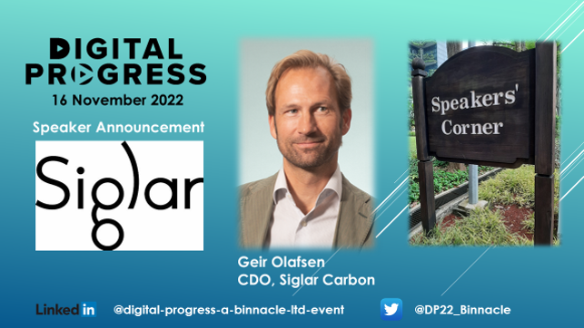 Delighted to welcome Geir Olafsen CDO, @SiglarCarbon to #Digitalprogress22 #Singapore speaker programme! Providing #insights into #emissions &amp; creating a 'carbon language' to help make #chartering more #efficient &amp; #sustainable on 16 November 22
binnacle.ltd/digital-progre…